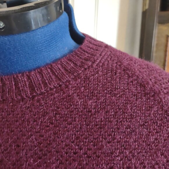Peruvian Connection Purple Alpaca High-Collar Sweater Handmade Peru - Picture 7 of 10